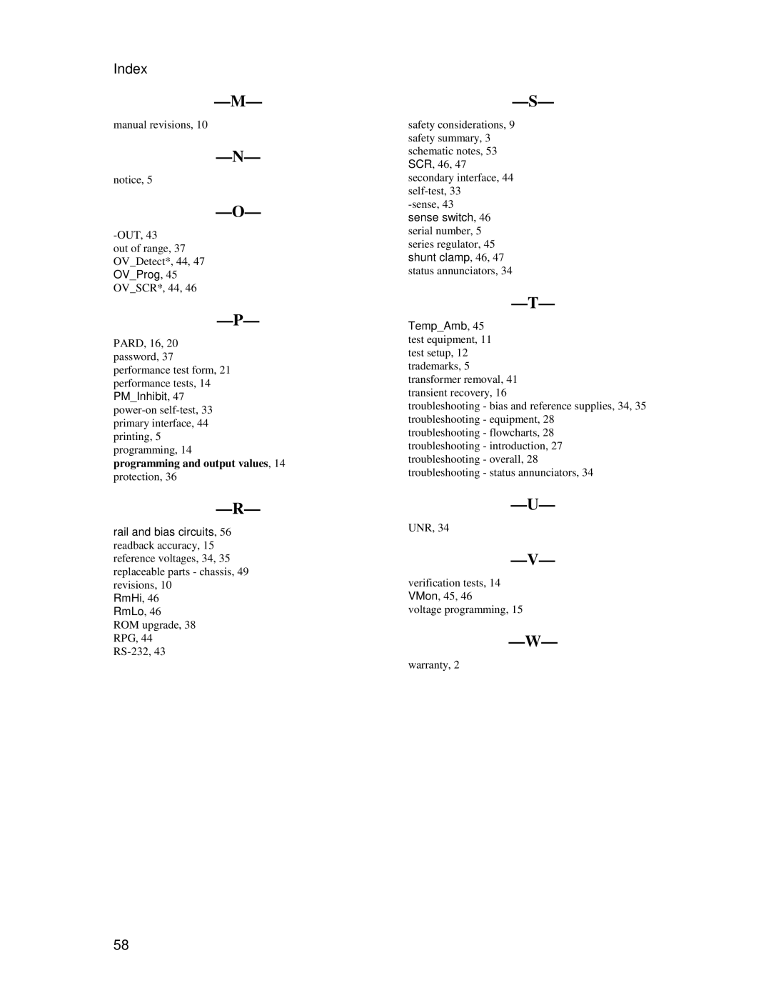 Agilent Technologies 5962-8200 service manual Index 