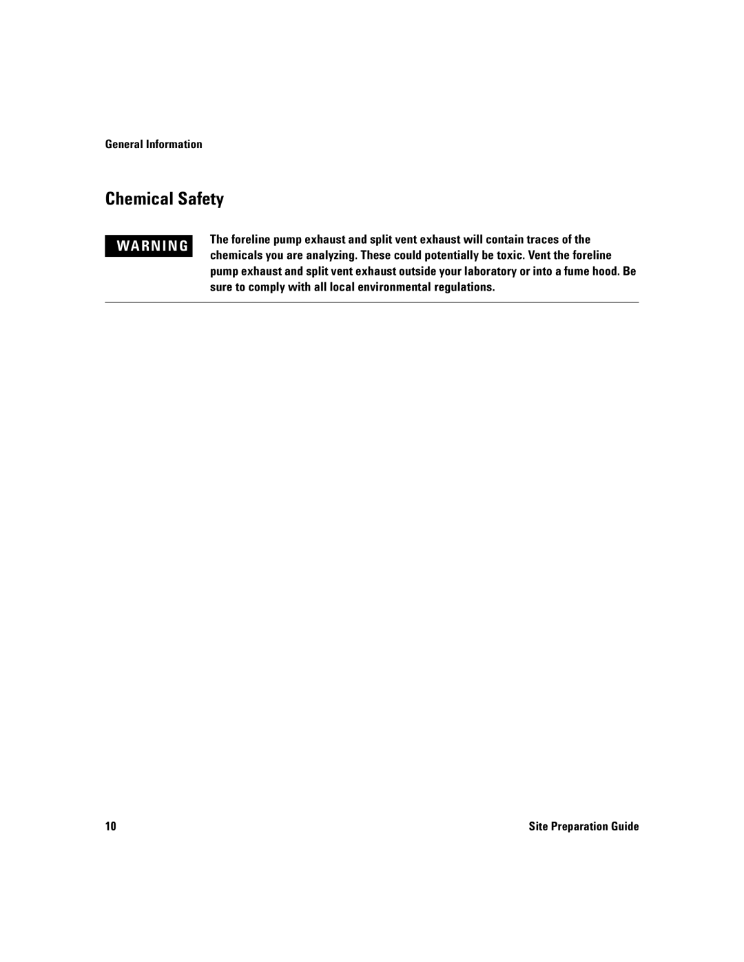 Agilent Technologies 5975 manual Chemical Safety 