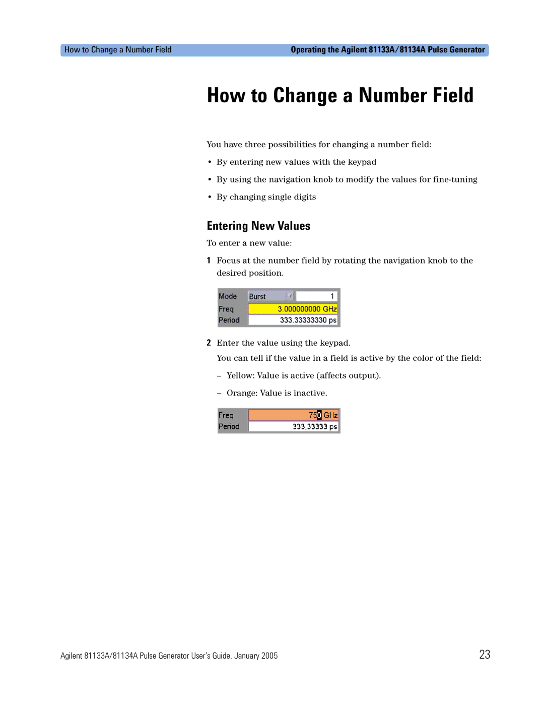 Agilent Technologies 5988-7401EN manual How to Change a Number Field 