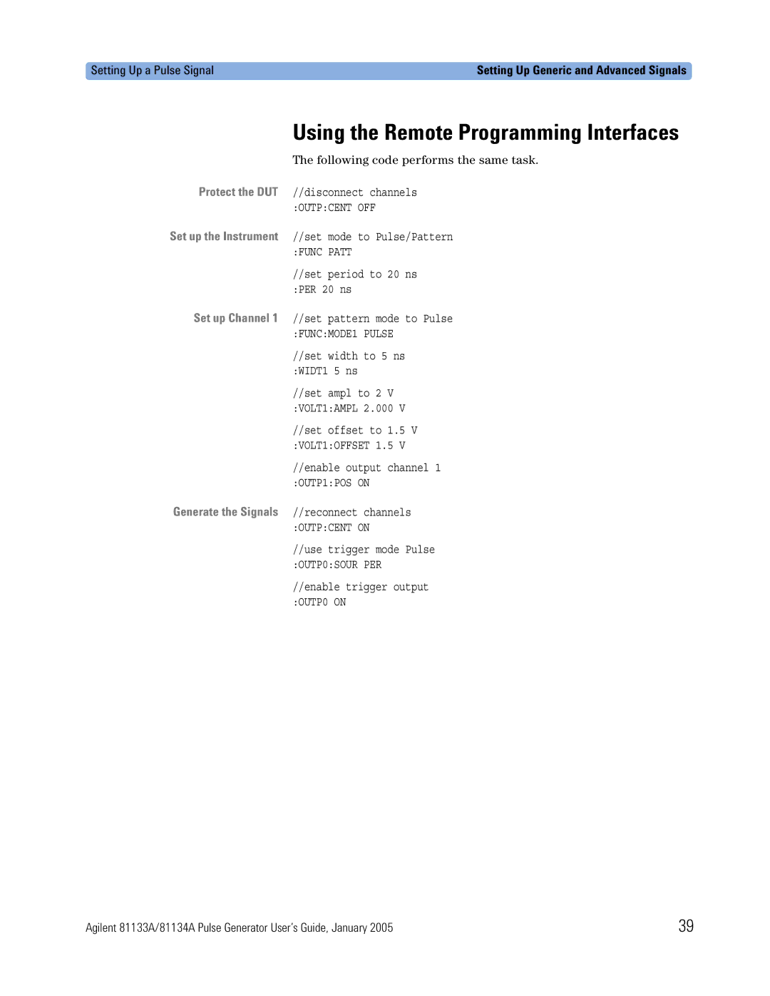 Agilent Technologies 5988-7401EN manual Generate the Signals //reconnect channels 