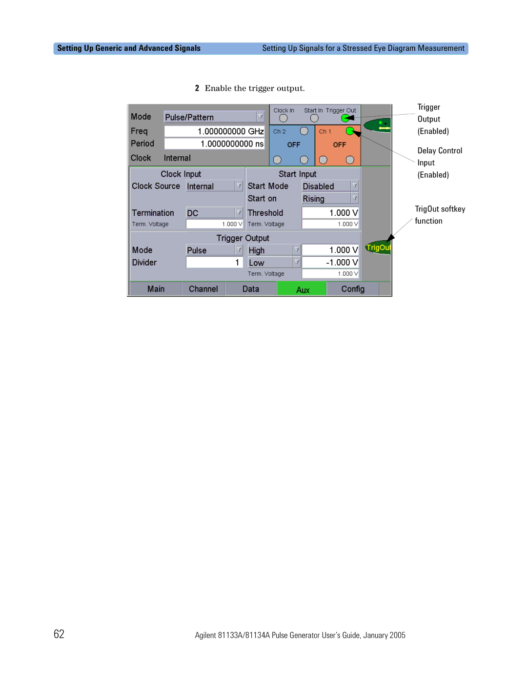 Agilent Technologies 5988-7401EN manual Enable the trigger output 