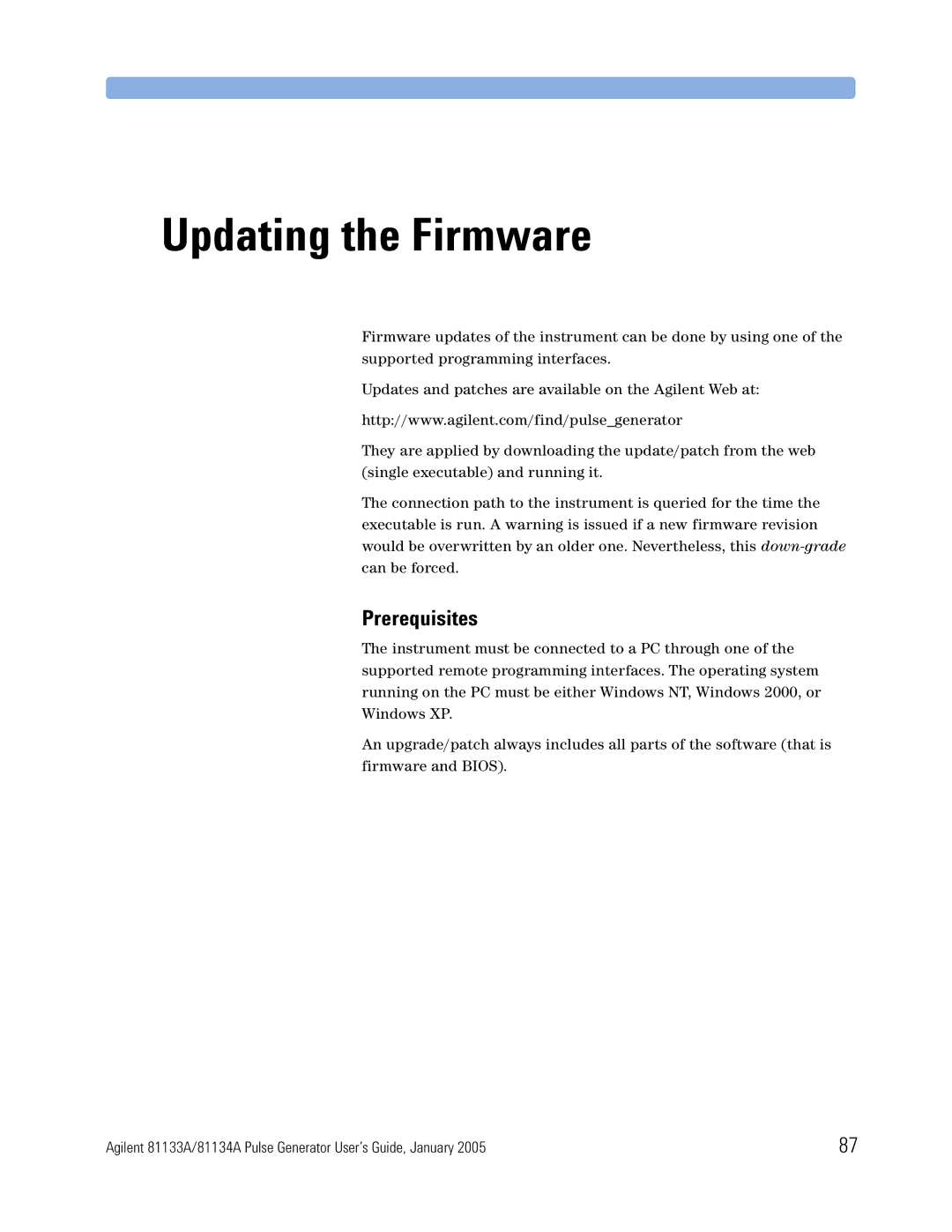 Agilent Technologies 5988-7401EN manual Updating the Firmware 