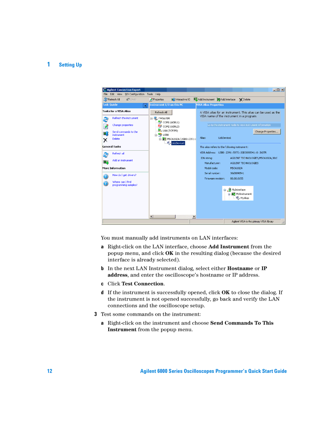 Agilent Technologies 6000 Series quick start Click Test Connection 