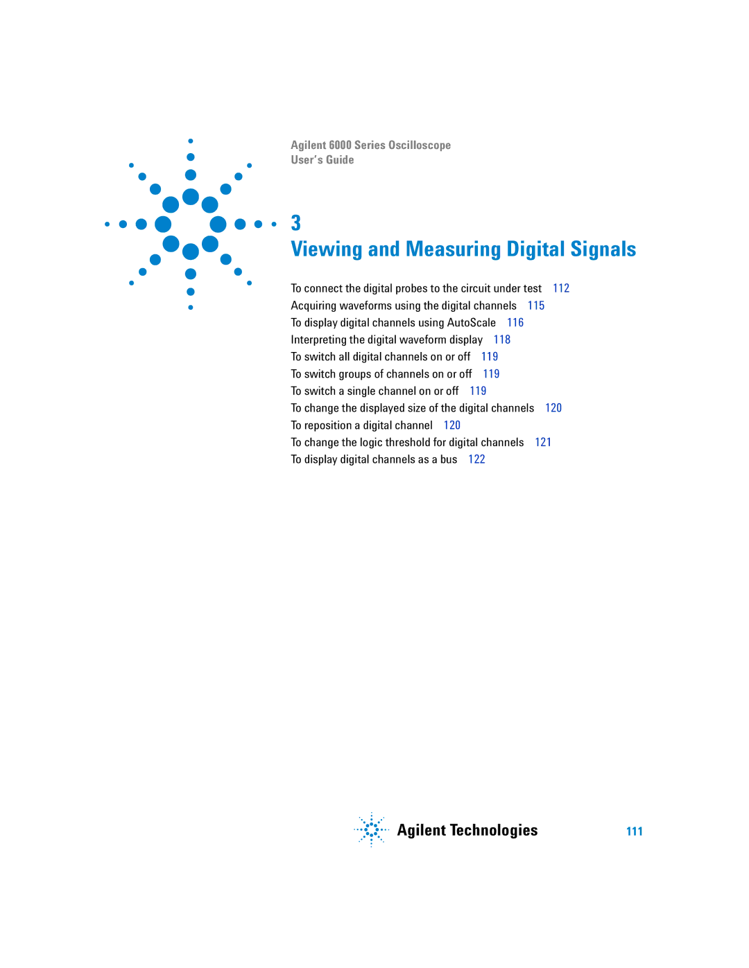 Agilent Technologies 6000 Series manual Viewing and Measuring Digital Signals 