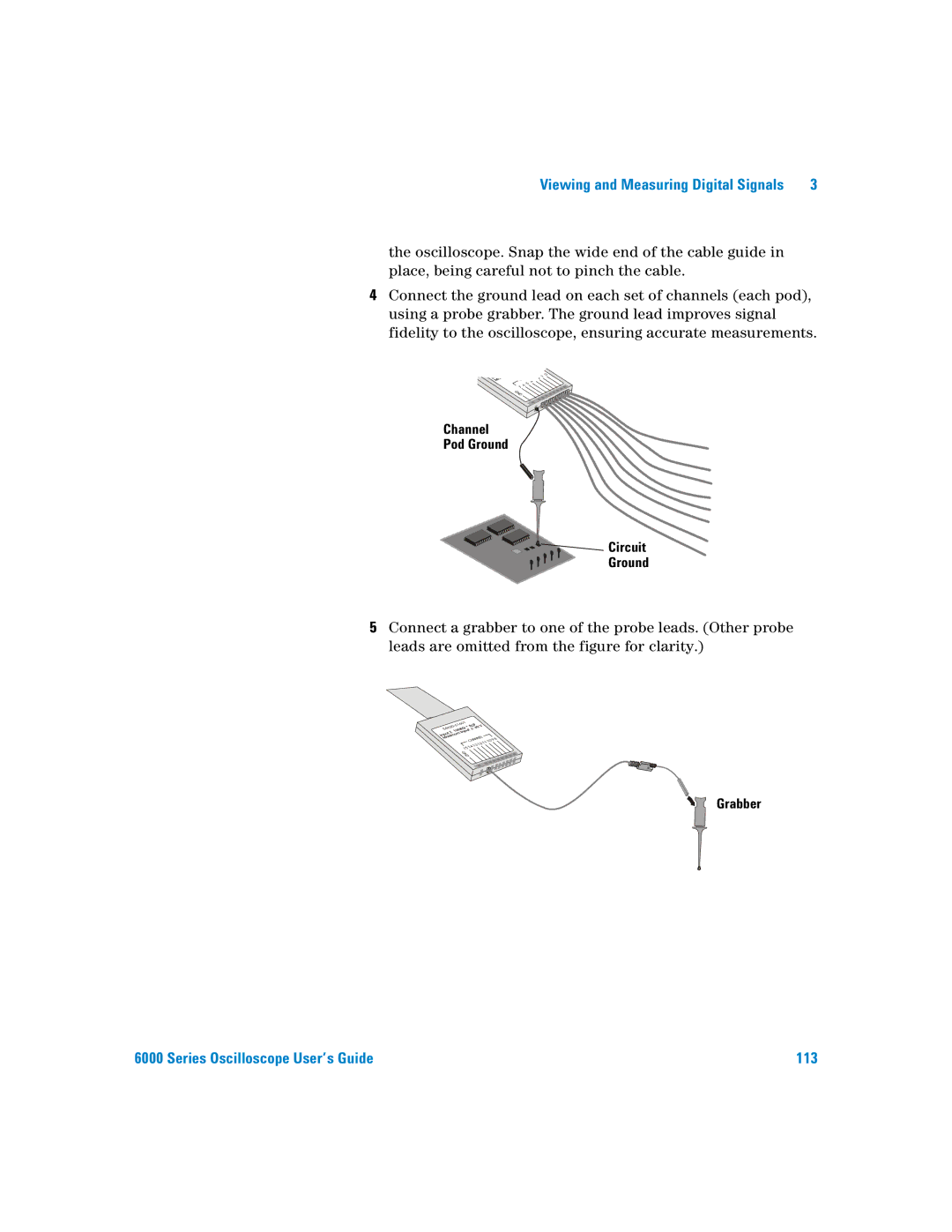 Agilent Technologies 6000 Series manual Channel Pod Ground Circuit, Grabber 