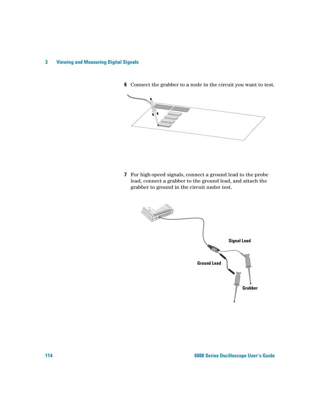 Agilent Technologies 6000 Series manual Signal Lead Ground Lead Grabber 