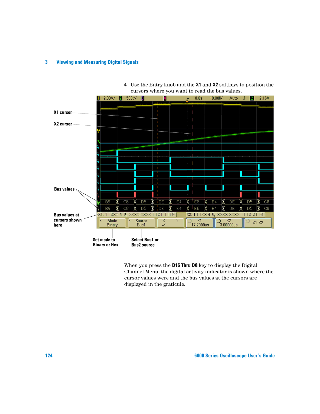 Agilent Technologies 6000 Series manual Binary or Hex 