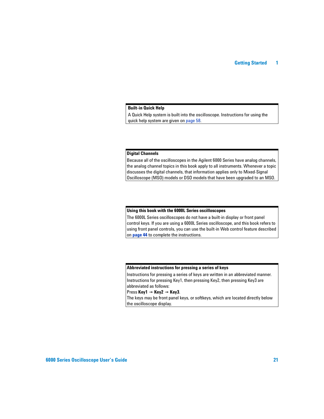 Agilent Technologies 6000 Series manual Getting Started 