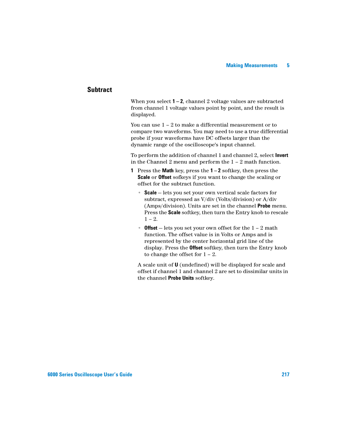 Agilent Technologies 6000 Series manual Subtract 