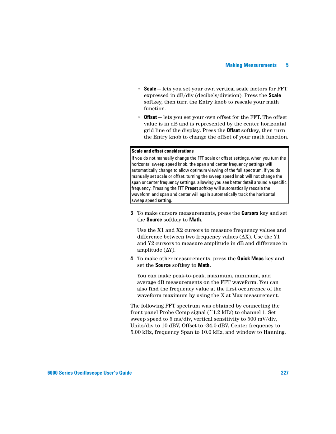 Agilent Technologies 6000 Series manual Scale and offset considerations 