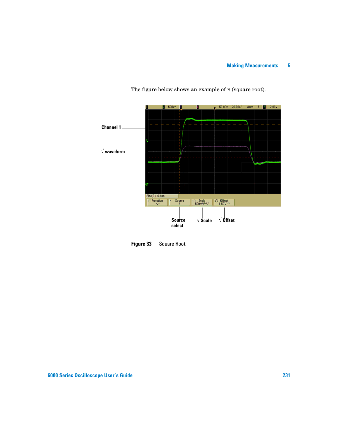 Agilent Technologies 6000 Series manual Channel √ waveform Scale √, Source Select 