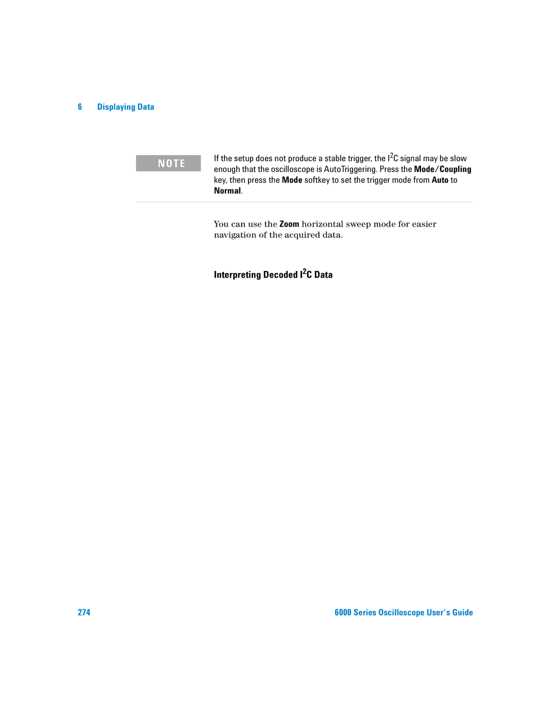 Agilent Technologies 6000 Series manual Interpreting Decoded I2C Data 