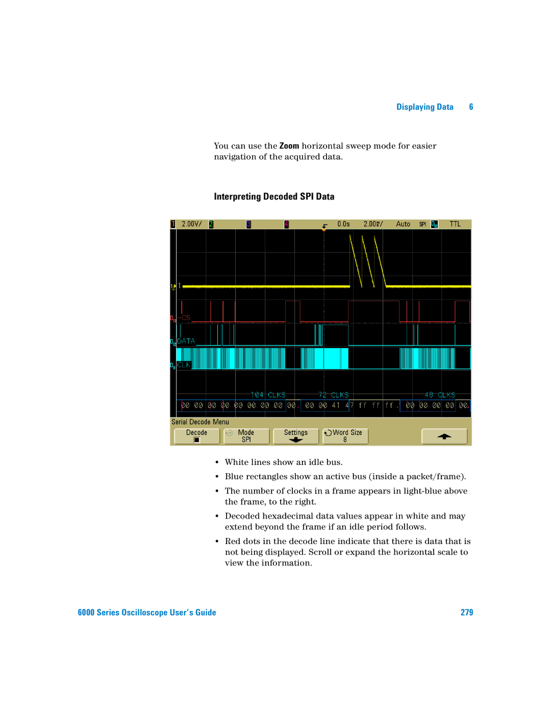 Agilent Technologies 6000 Series manual Interpreting Decoded SPI Data 