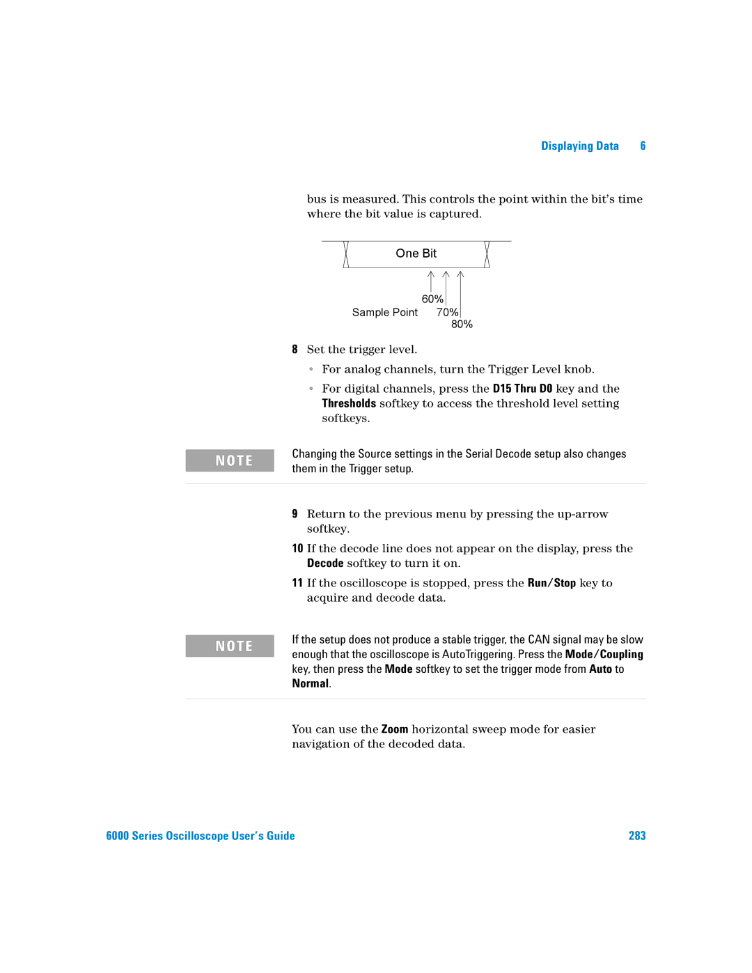 Agilent Technologies 6000 Series manual Series Oscilloscope User’s Guide 283 