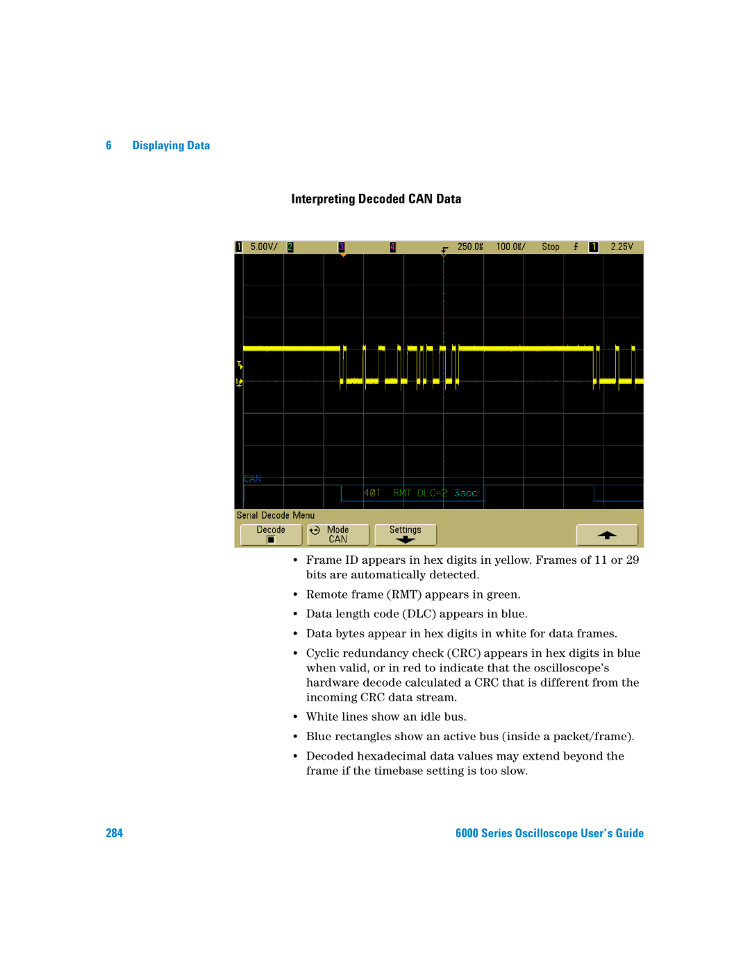 Agilent Technologies 6000 Series manual Interpreting Decoded can Data 