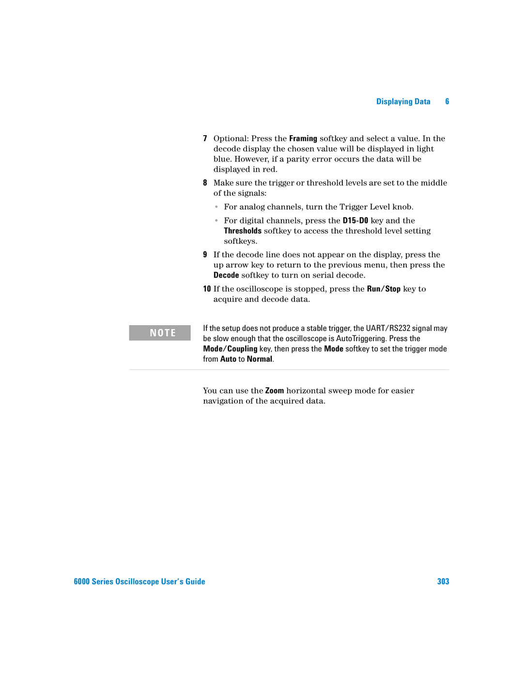 Agilent Technologies 6000 Series manual Series Oscilloscope User’s Guide 303 