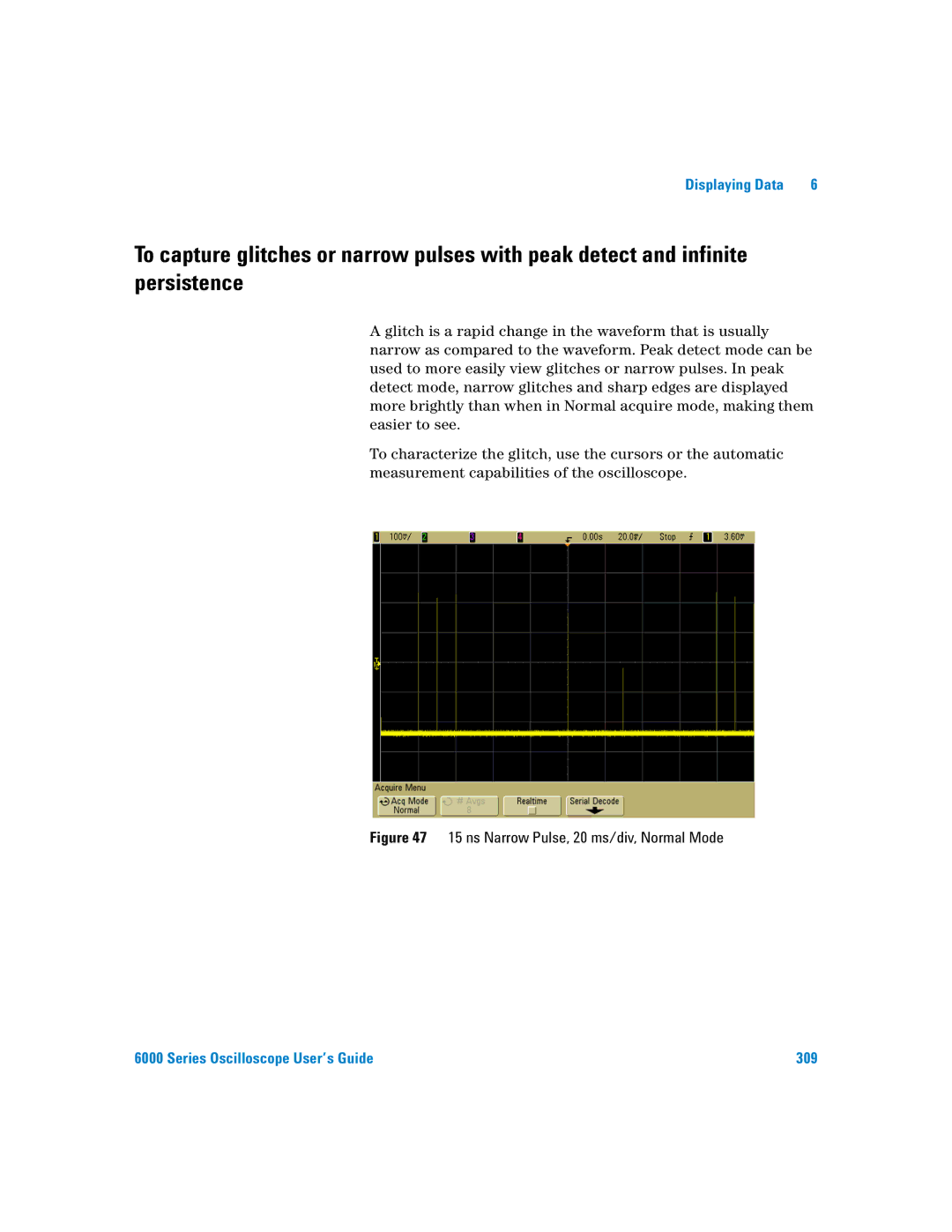 Agilent Technologies 6000 Series manual Series Oscilloscope User’s Guide 309 