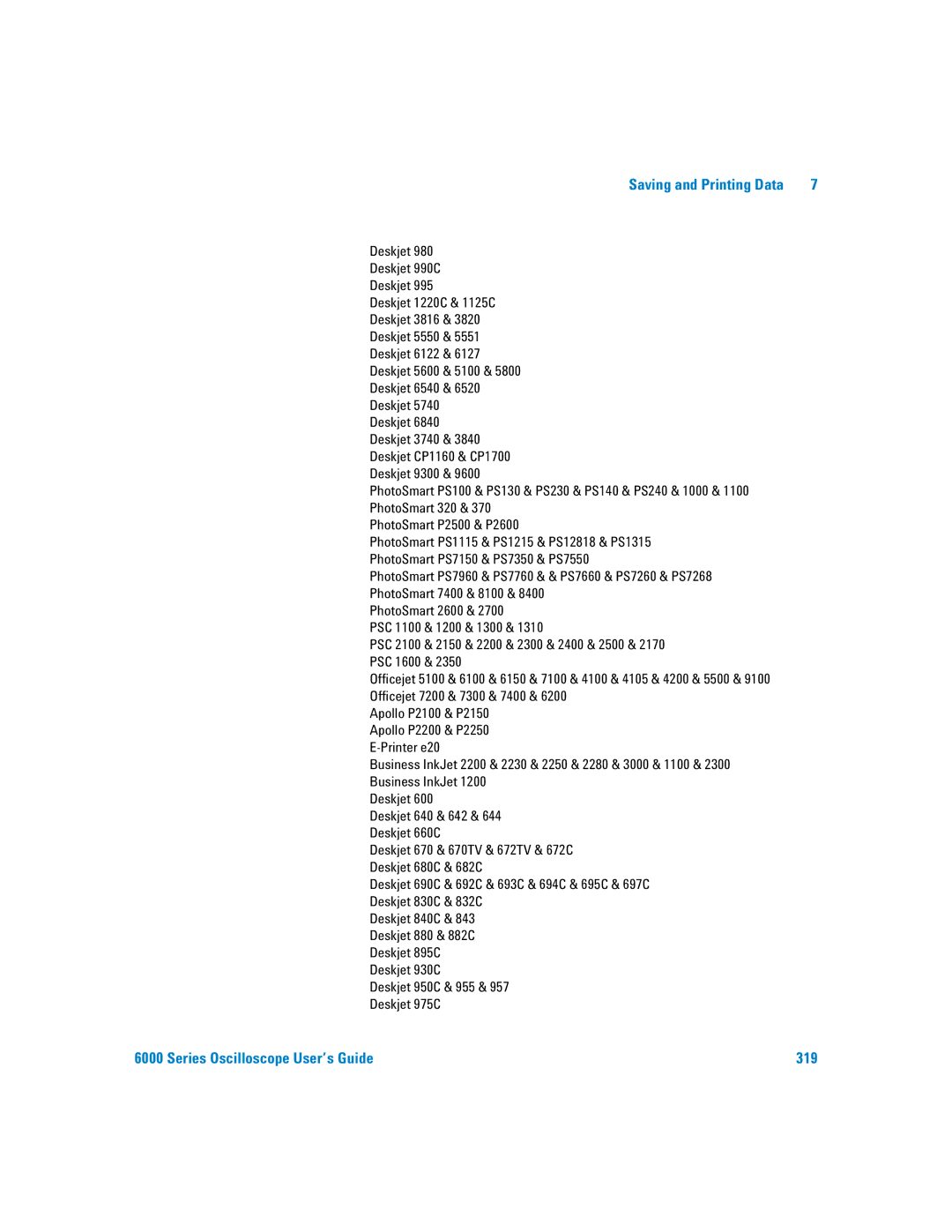 Agilent Technologies 6000 Series manual Series Oscilloscope User’s Guide 319 