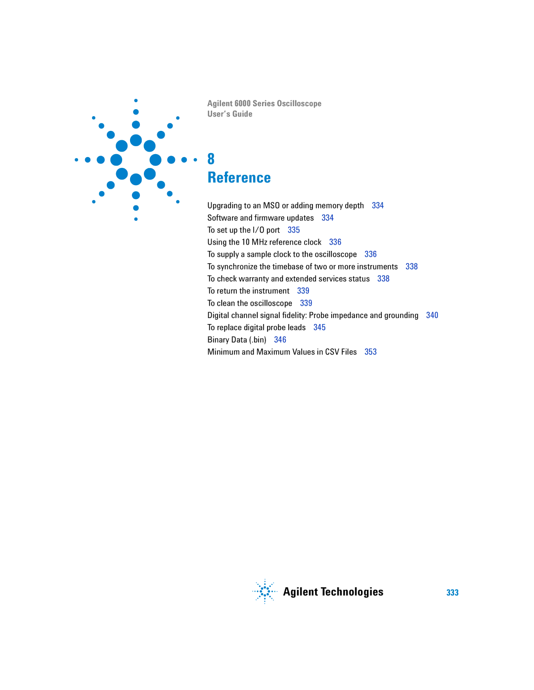 Agilent Technologies 6000 Series manual To set up the I/O port, To supply a sample clock to the oscilloscope 