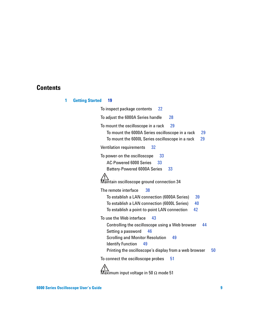 Agilent Technologies 6000 Series manual Contents 