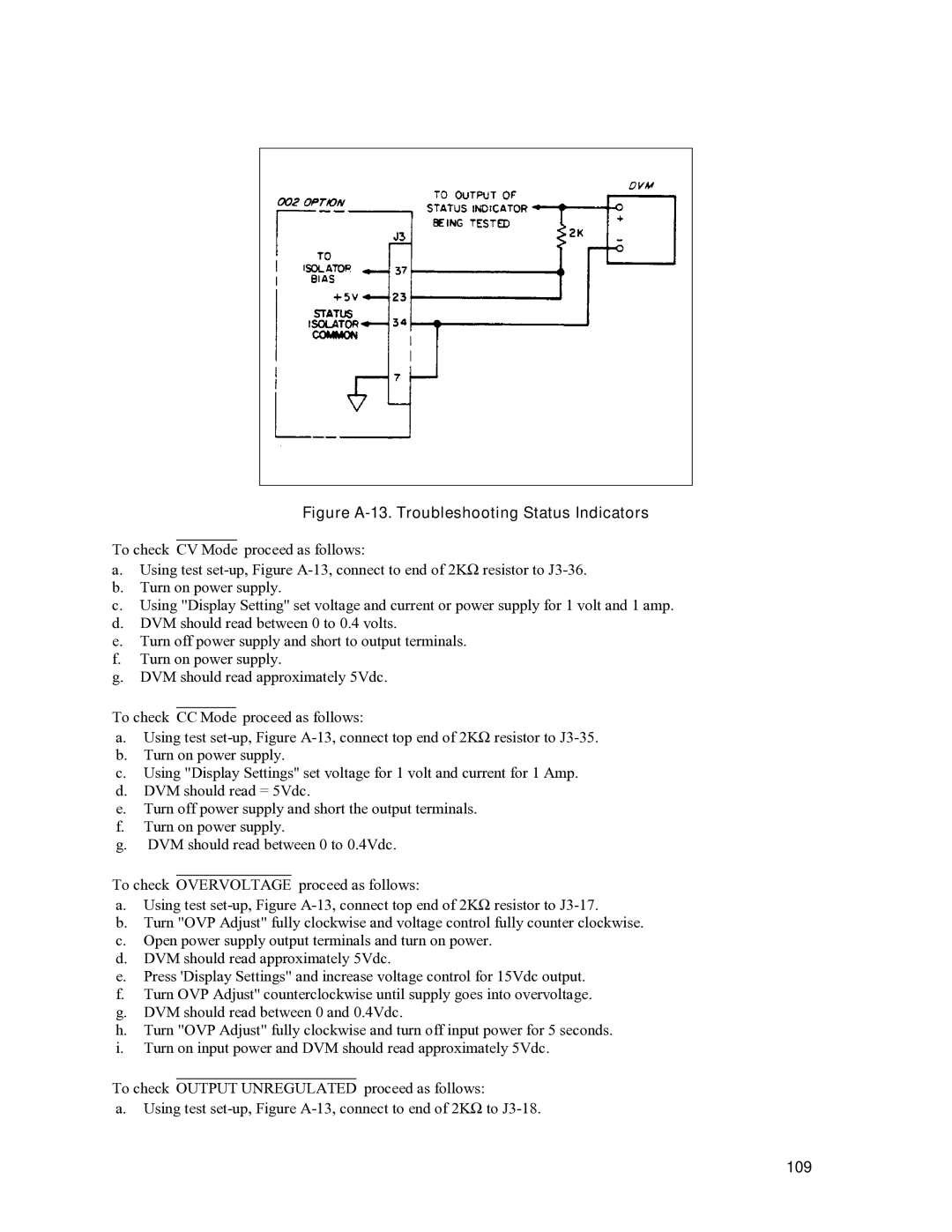 Agilent Technologies 6011A, 6010a, 6012B, 6015A service manual Figure A-13. Troubleshooting Status Indicators, 109 