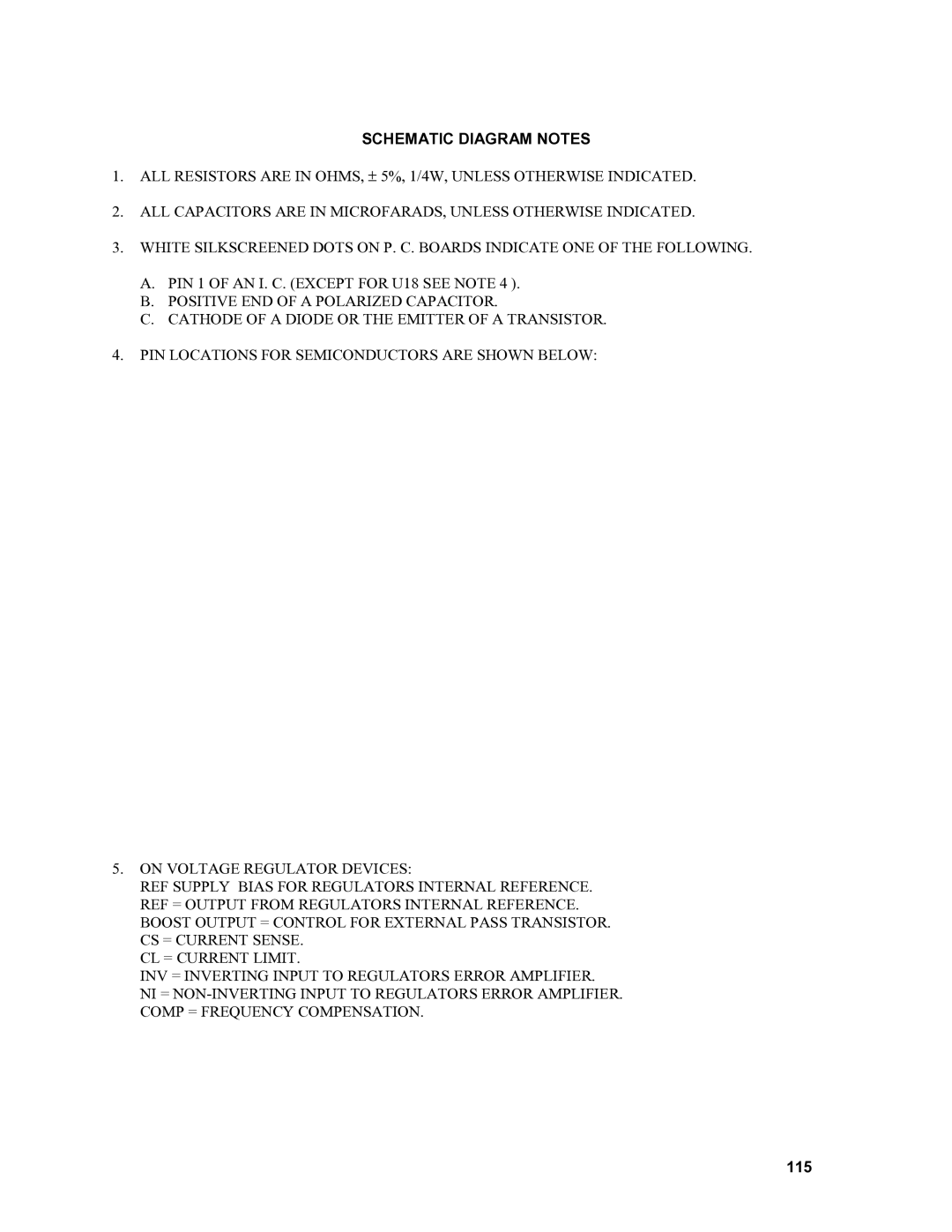 Agilent Technologies 6015A, 6010a, 6011A, 6012B service manual Schematic Diagram Notes, 115 