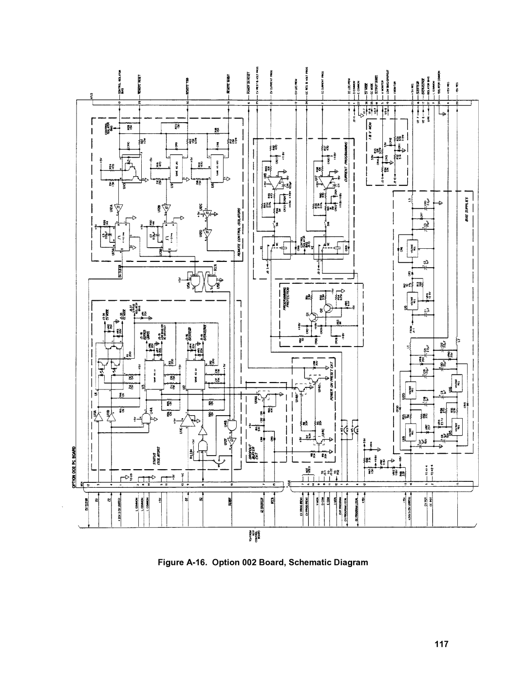 Agilent Technologies 6011A, 6010a, 6012B, 6015A service manual Figure A-16. Option 002 Board, Schematic Diagram 117 