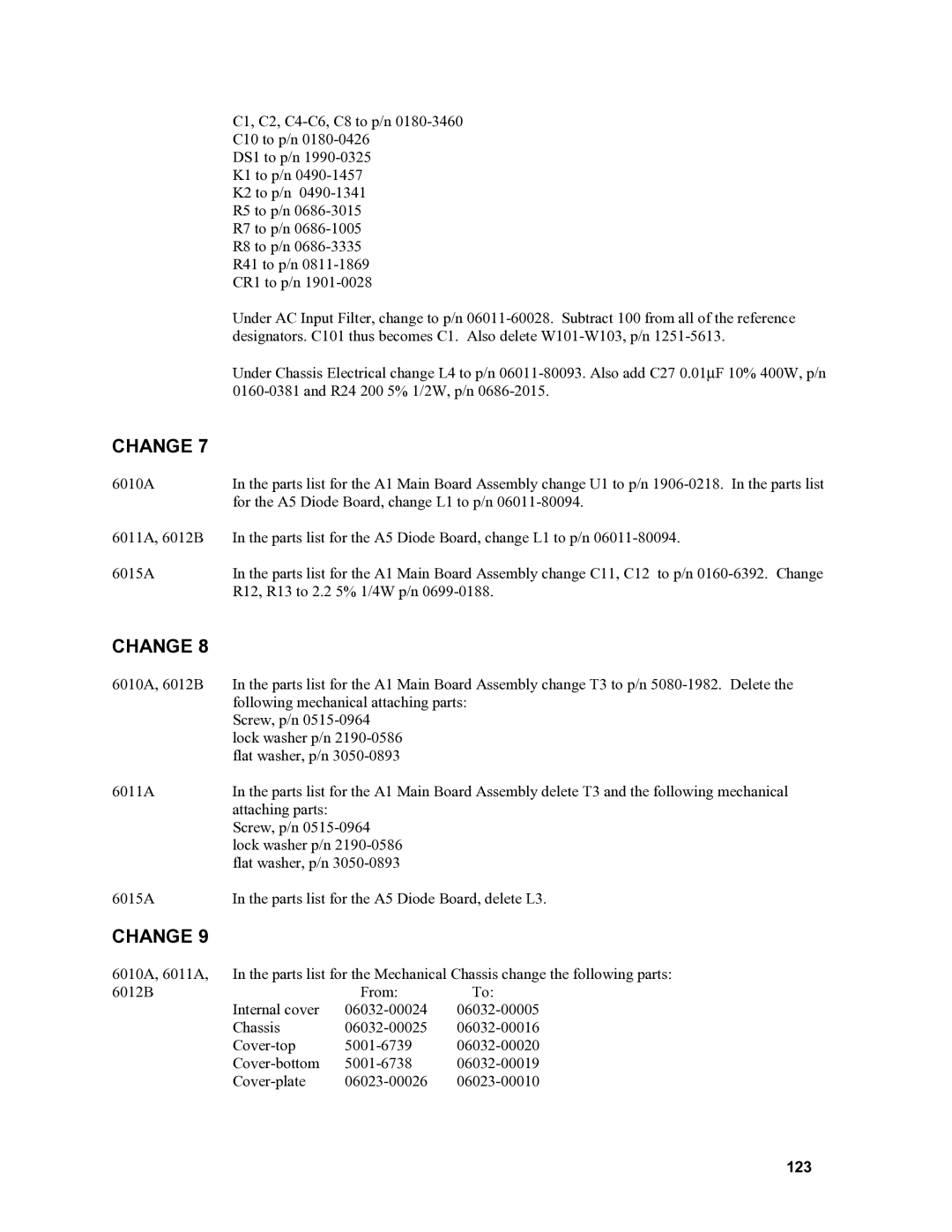 Agilent Technologies 6015A, 6010a, 6011A, 6012B service manual 123 