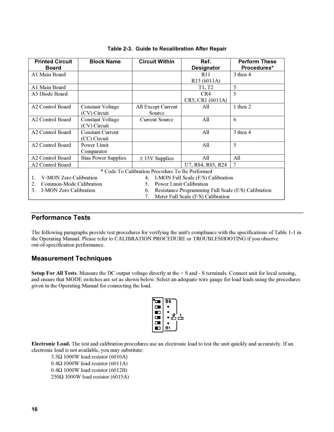 Agilent Technologies 6010a, 6011A, 6012B, 6015A service manual Performance Tests, Measurement Techniques, CR4 