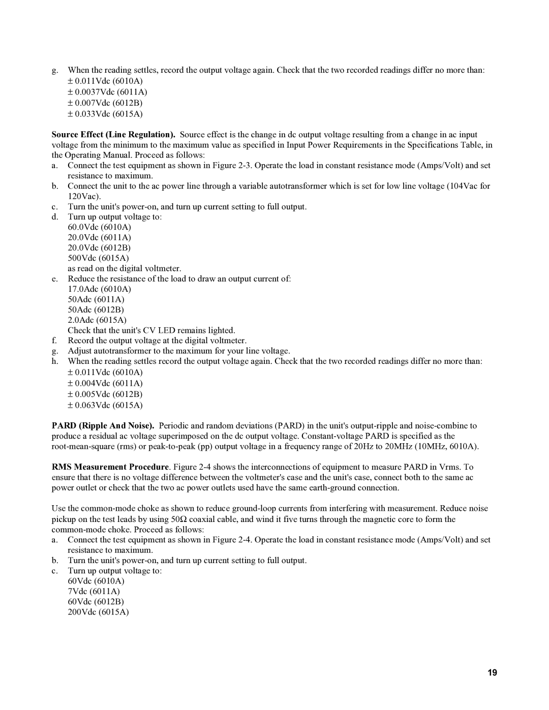 Agilent Technologies 6015A, 6010a, 6011A, 6012B service manual 