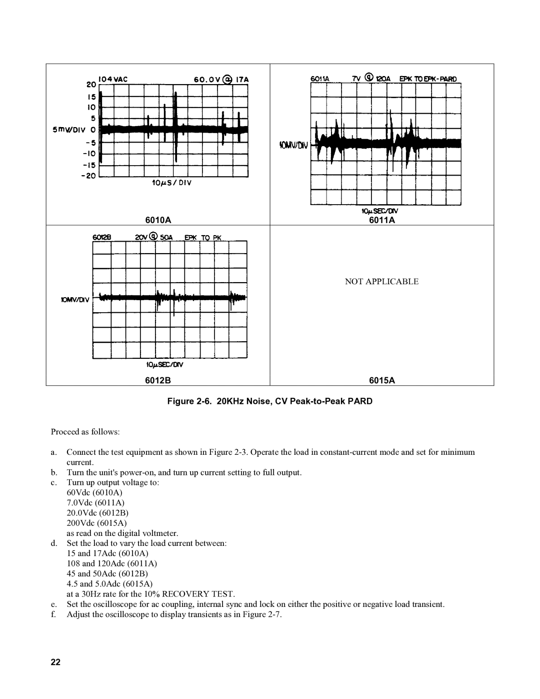 Agilent Technologies 6010a service manual 6010A 6011A, Not Applicable, 6012B 6015A 