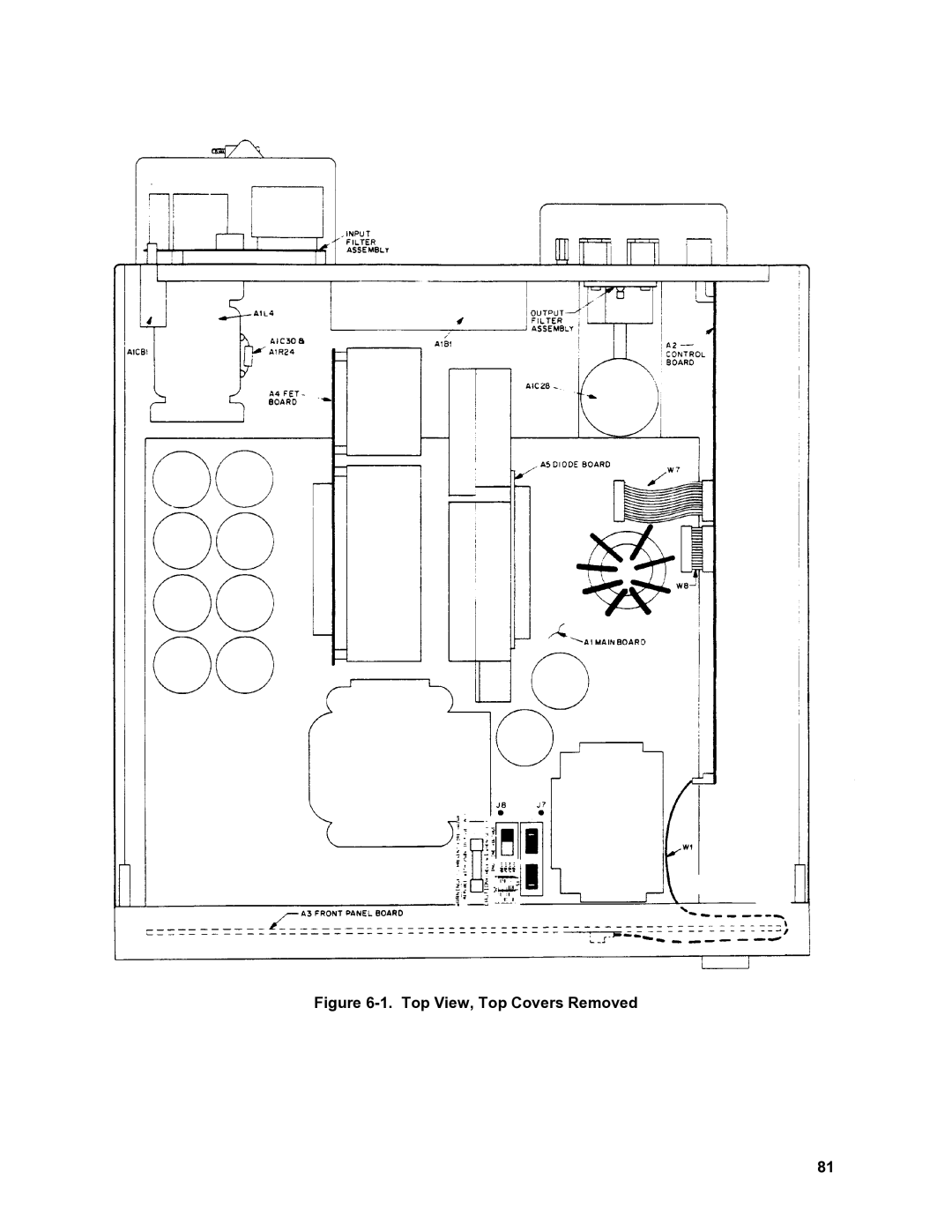 Agilent Technologies 6011A, 6010a, 6012B, 6015A service manual Top View, Top Covers Removed 