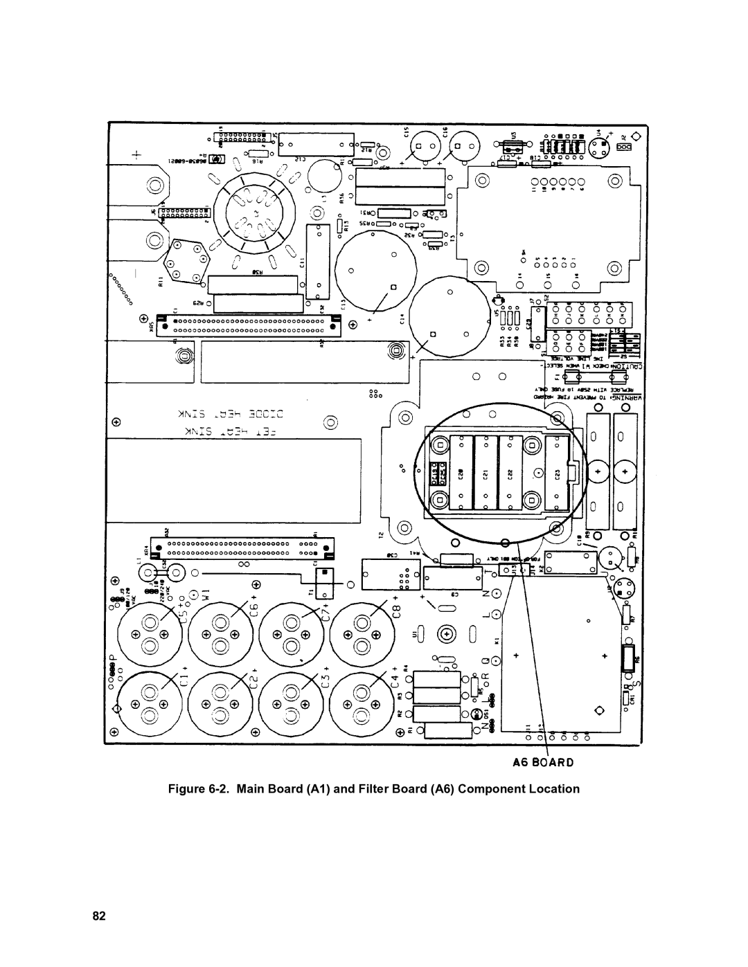 Agilent Technologies 6012B, 6010a, 6011A, 6015A service manual Main Board A1 and Filter Board A6 Component Location 