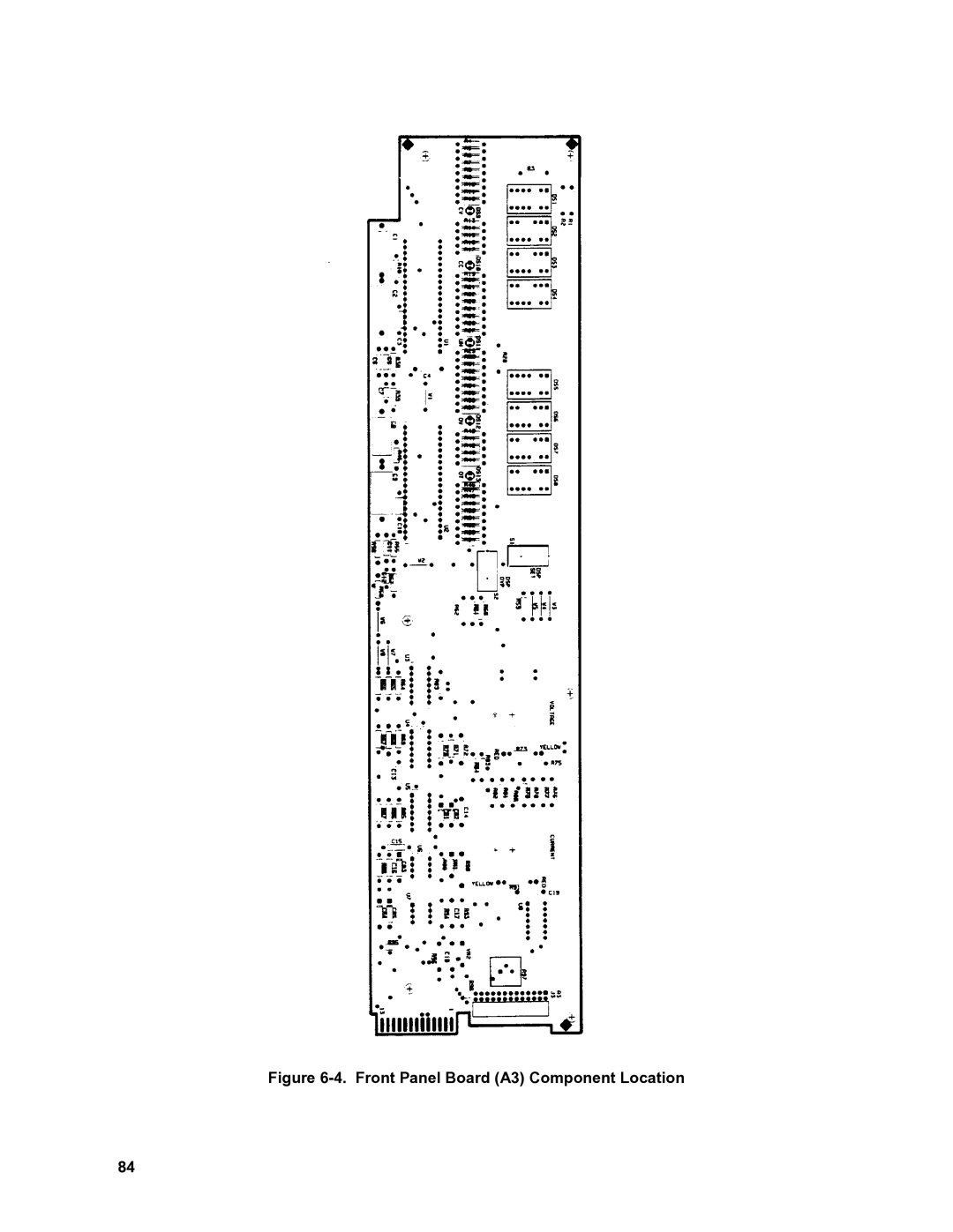 Agilent Technologies 6010a, 6011A, 6012B, 6015A service manual Front Panel Board A3 Component Location 