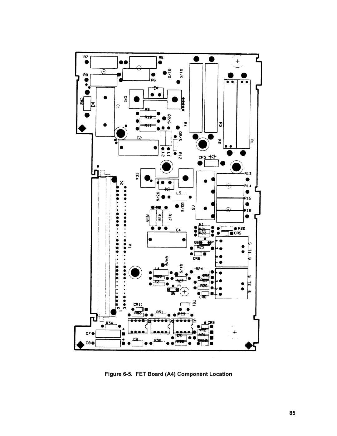 Agilent Technologies 6011A, 6010a, 6012B, 6015A service manual FET Board A4 Component Location 