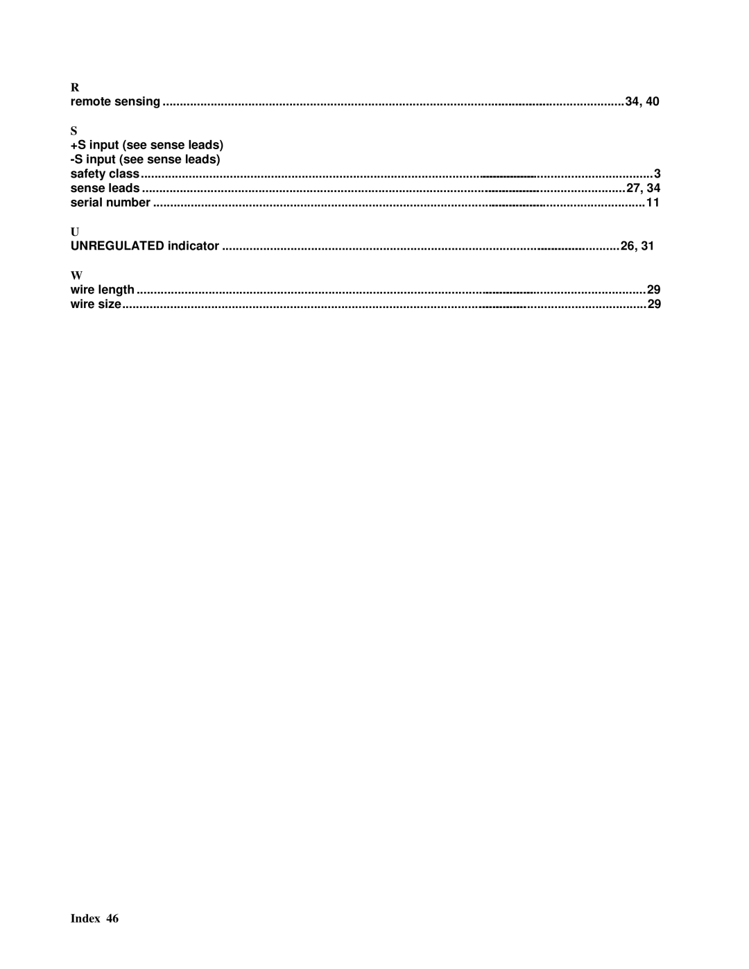 Agilent Technologies 6011A, 6010a, 6012B, 6023A, 6028A, 6015A manual Index 