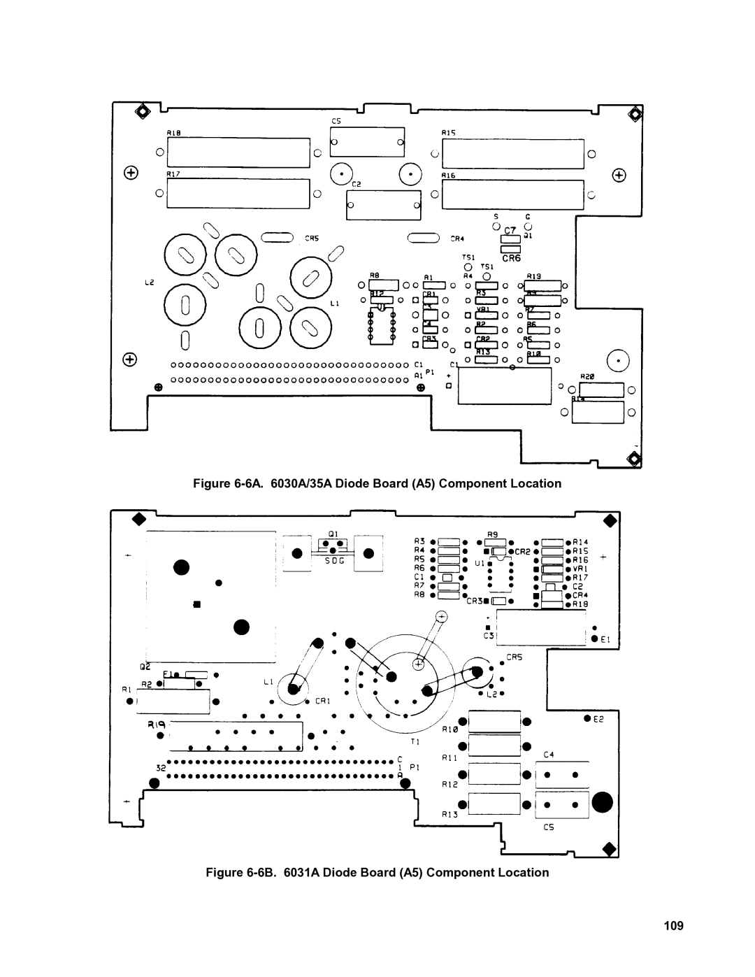 Agilent Technologies 6032A, 6035A, 6031A, 6030A service manual 6A A/35A Diode Board A5 Component Location 