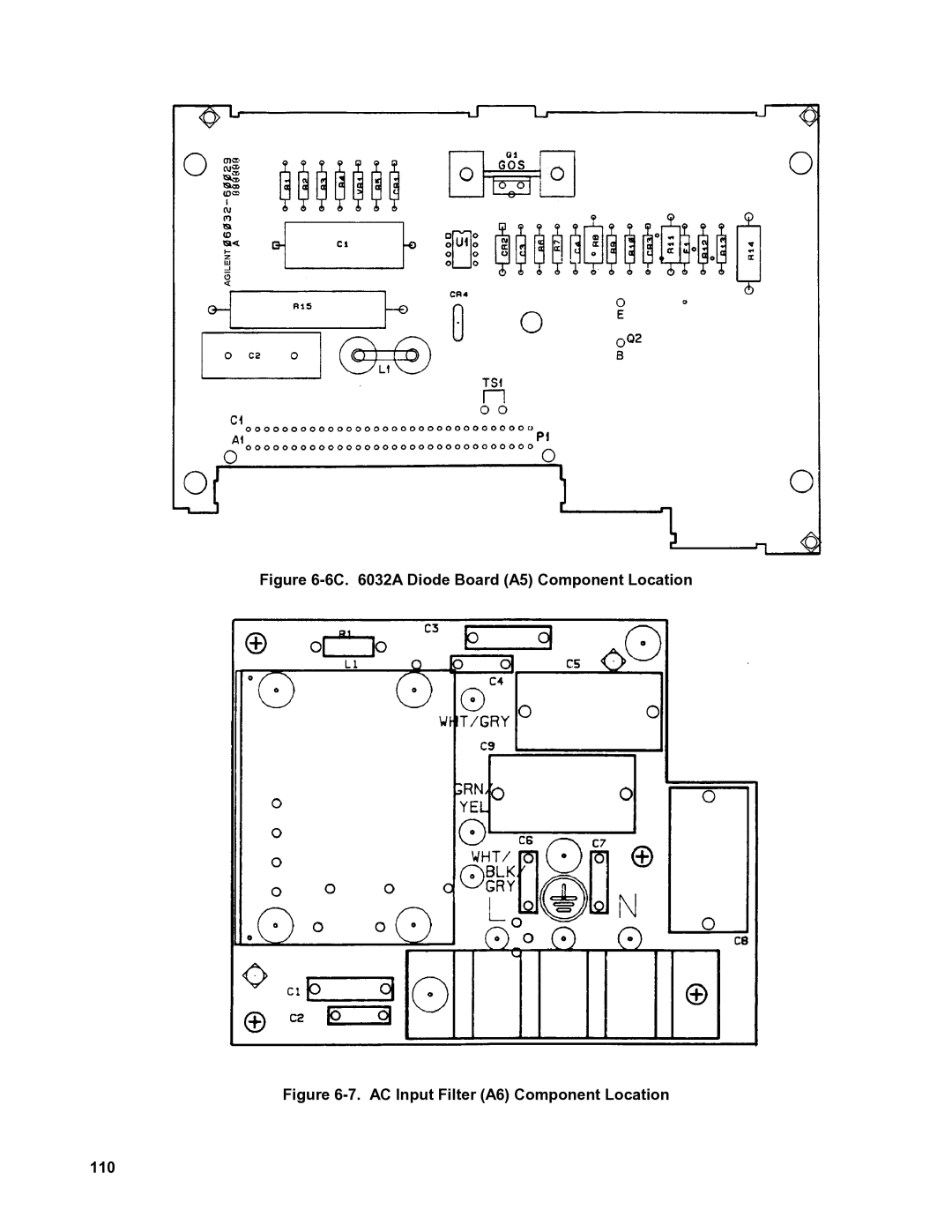 Agilent Technologies 6030A, 6035A, 6031A, 6032A service manual 6C a Diode Board A5 Component Location 