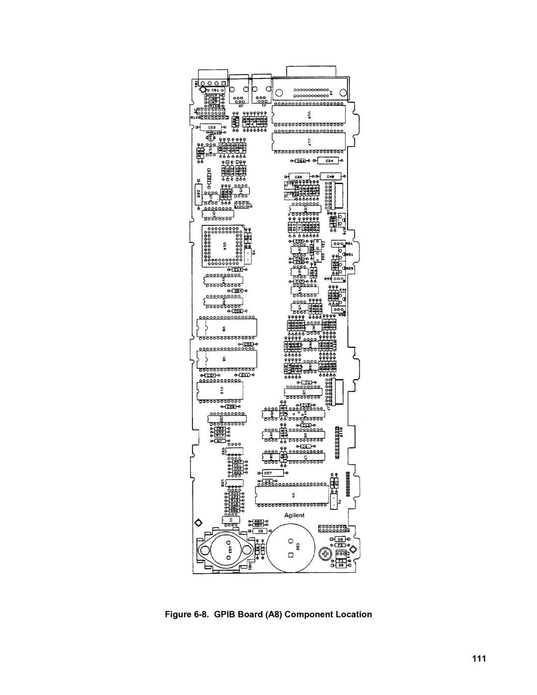 Agilent Technologies 6035A, 6031A, 6032A, 6030A service manual Gpib Board A8 Component Location 111 