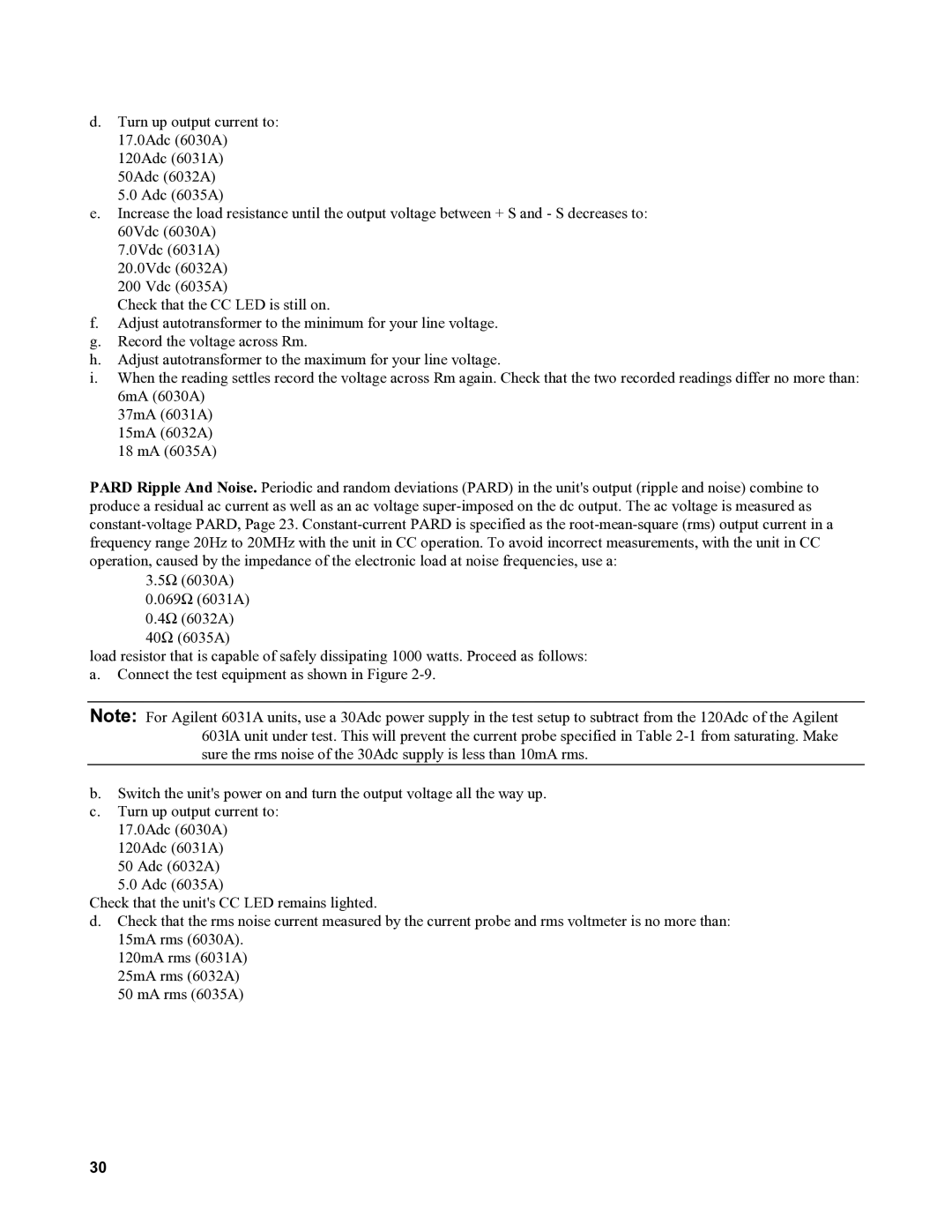 Agilent Technologies 6031A, 6035A, 6032A, 6030A service manual 