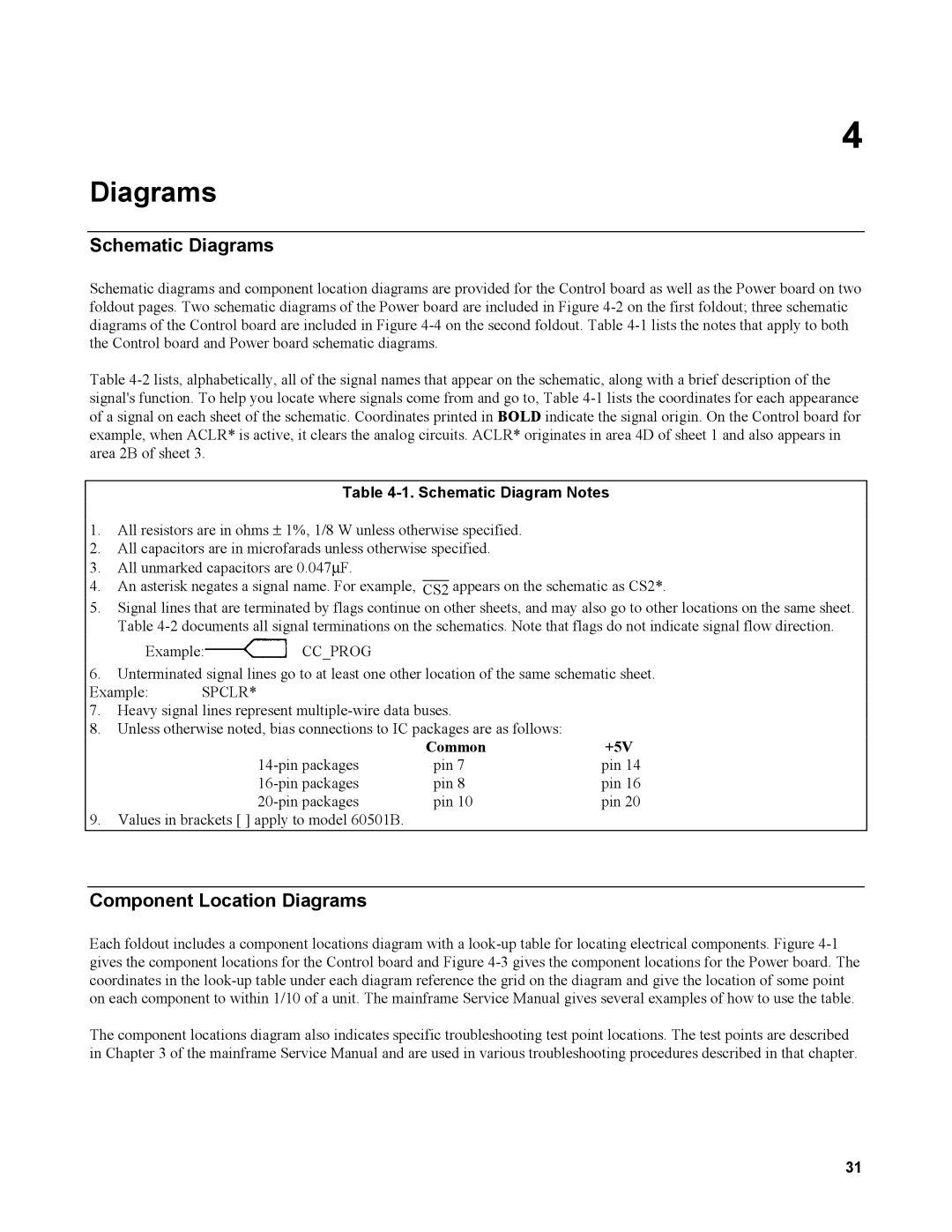 Agilent Technologies 60502B, 60501B service manual Schematic Diagrams, Schematic Diagram Notes, Common +5V 