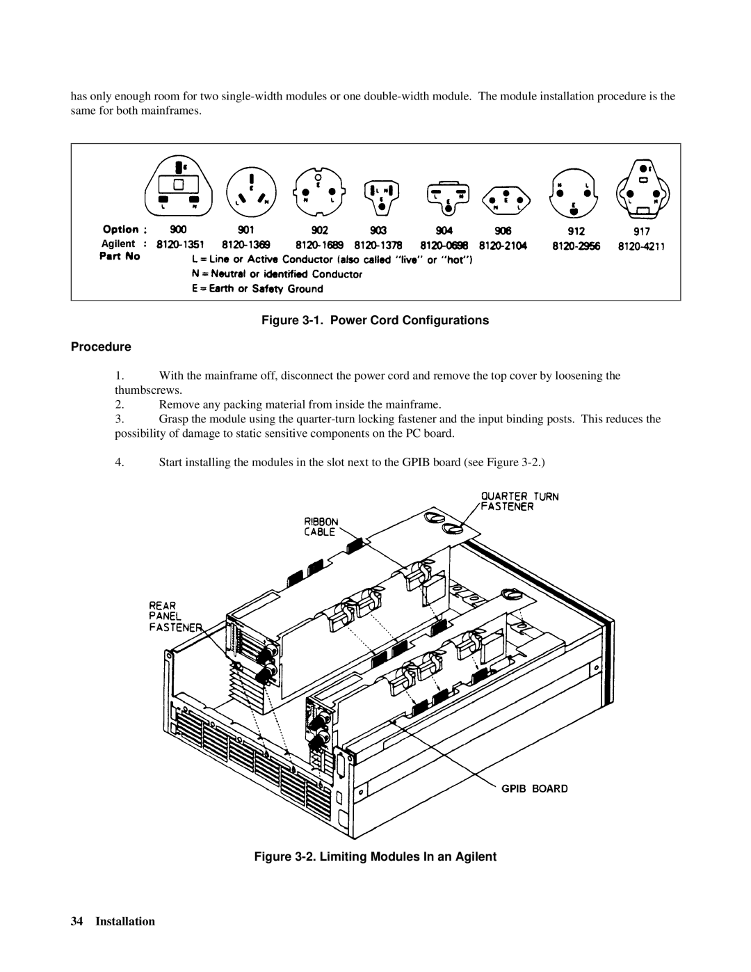 Agilent Technologies 6050A, 6051A manual Power Cord Configurations Procedure 