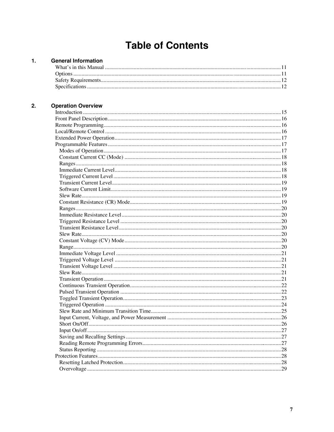 Agilent Technologies 6051A, 6050A manual Table of Contents 