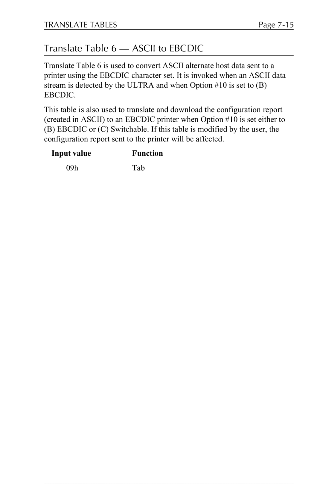 Agilent Technologies 6287 manual Translate Ascii to Ebcdic 