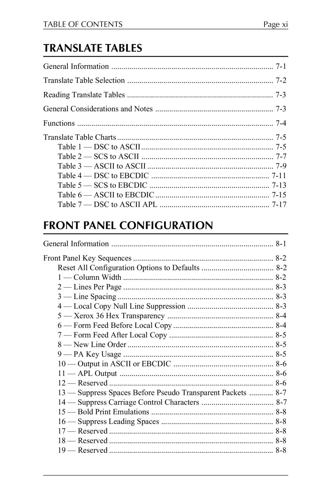 Agilent Technologies 6287 manual Translate Tables 