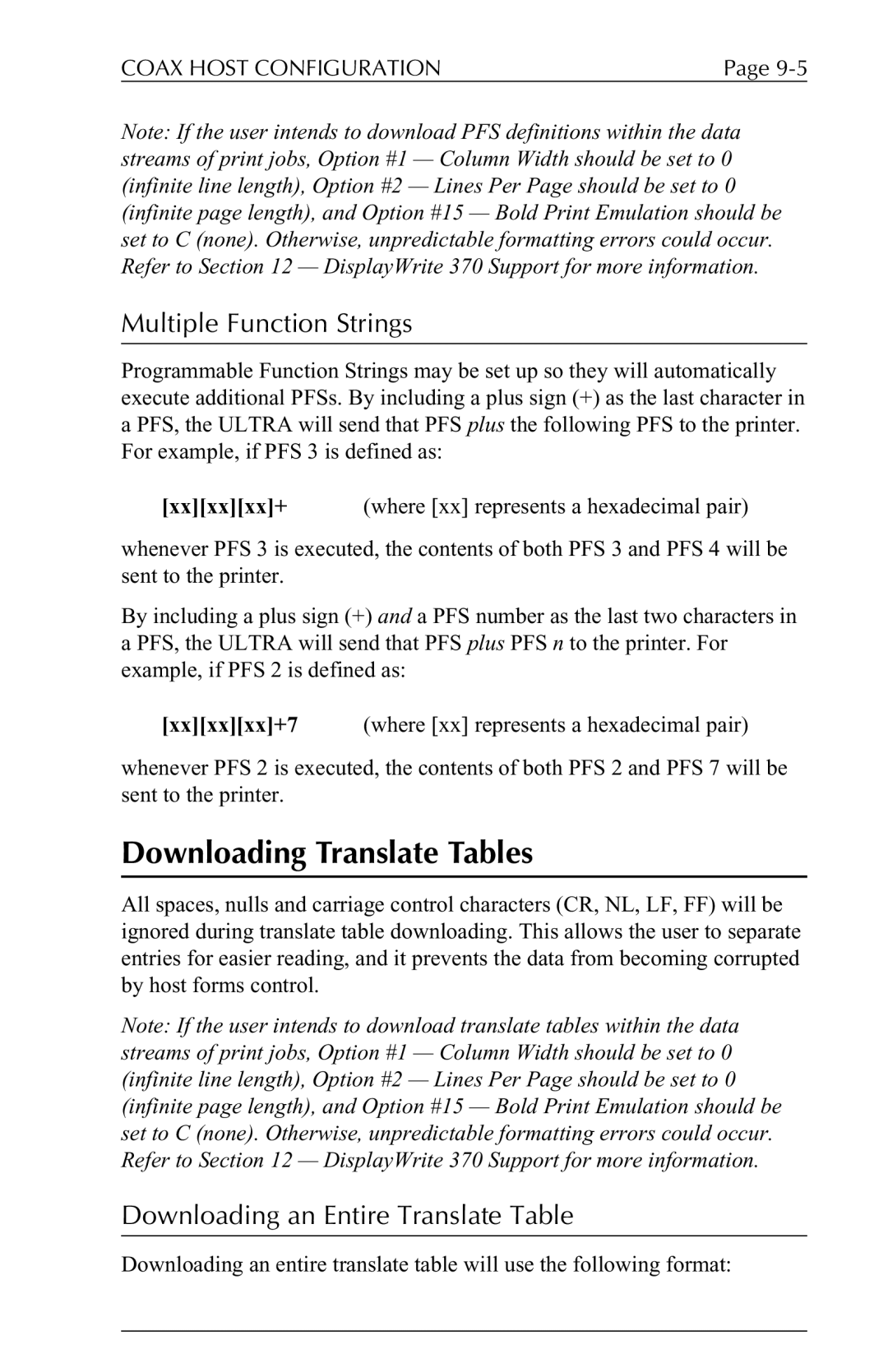 Agilent Technologies 6287 Downloading Translate Tables, Multiple Function Strings, Downloading an Entire Translate Table 