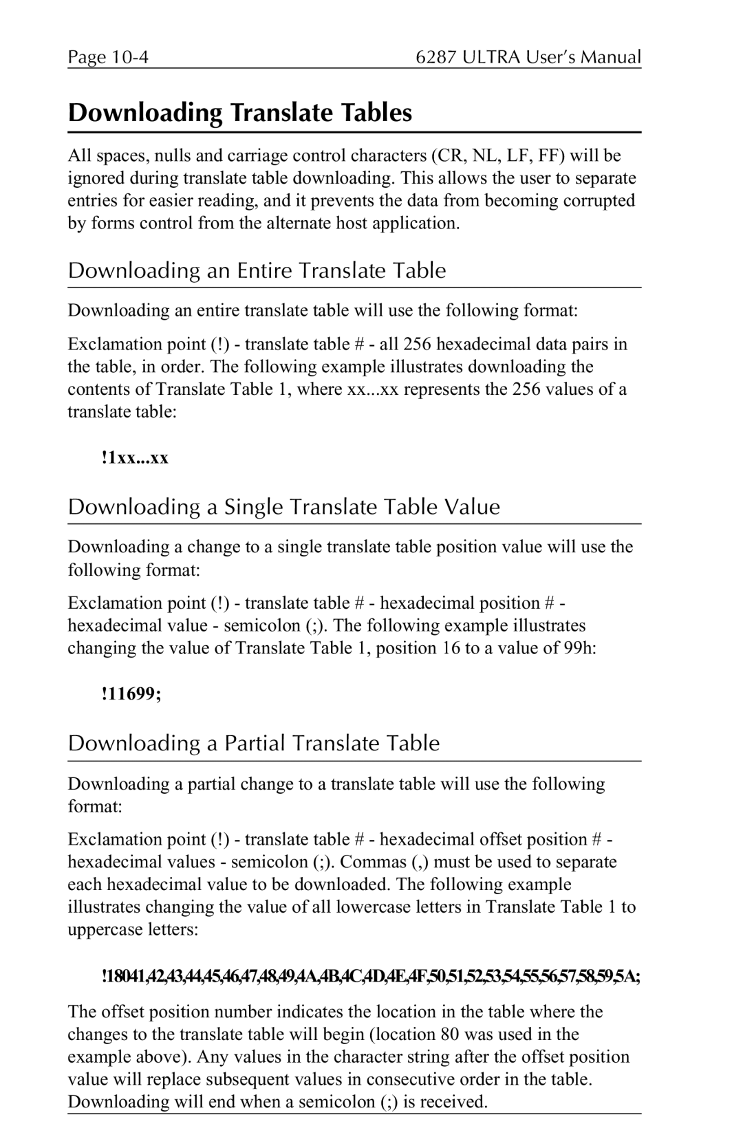 Agilent Technologies 6287 manual Downloading Translate Tables 