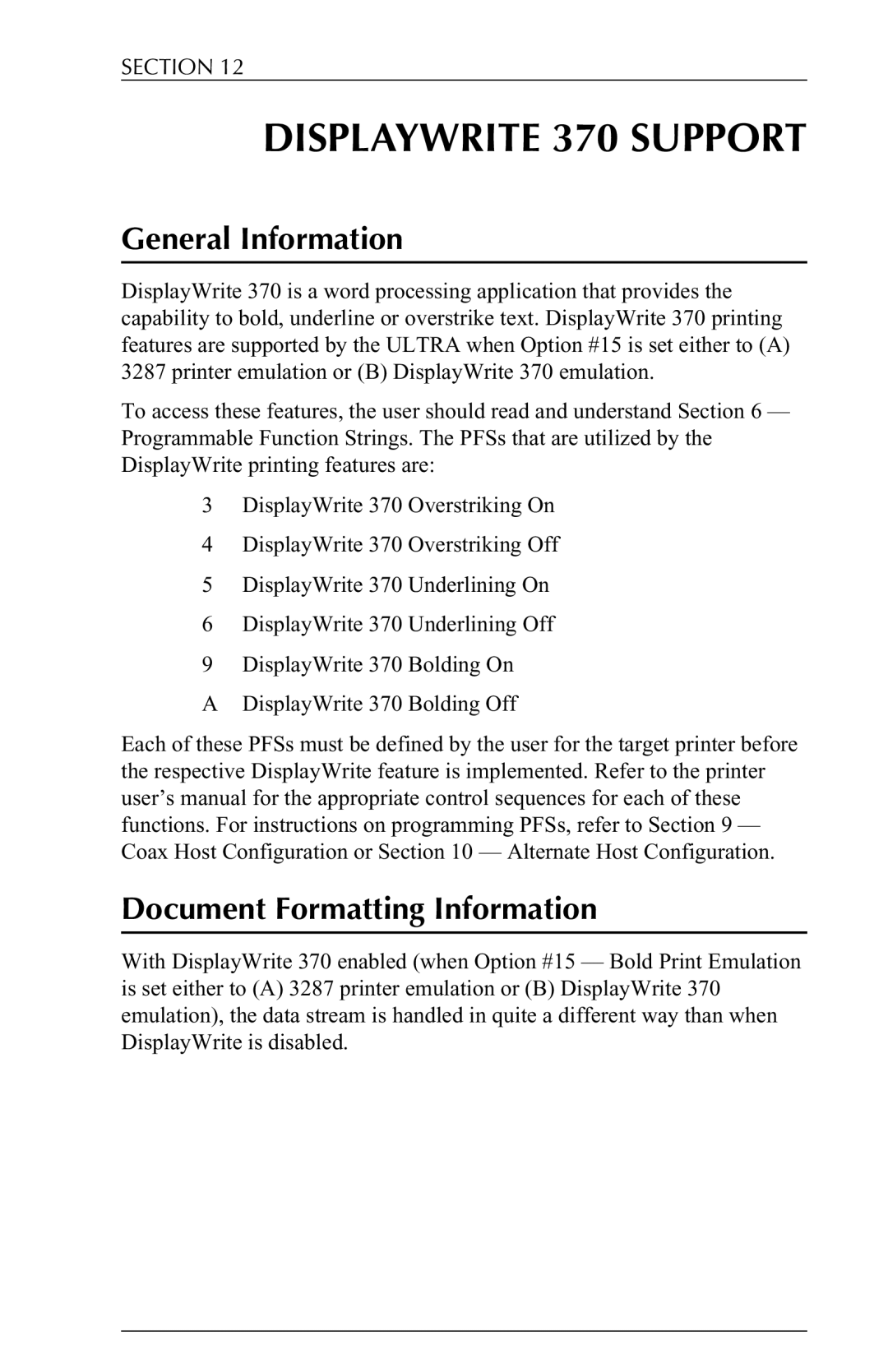 Agilent Technologies 6287 manual Displaywrite 370 Support, Document Formatting Information 