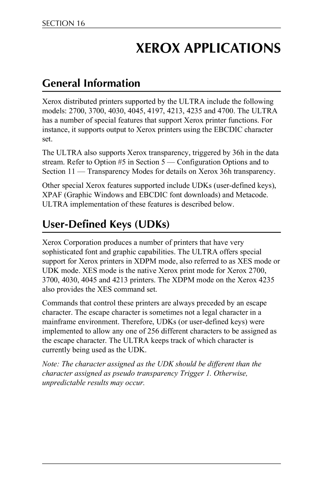 Agilent Technologies 6287 manual Xerox Applications, User-Defined Keys UDKs 