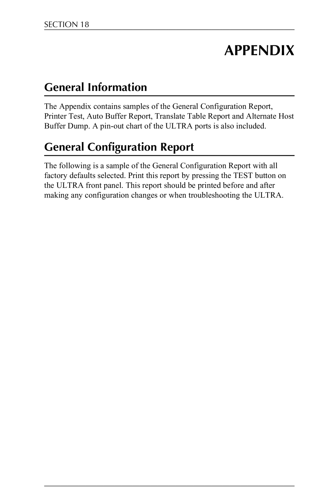Agilent Technologies 6287 manual Appendix, General Configuration Report 